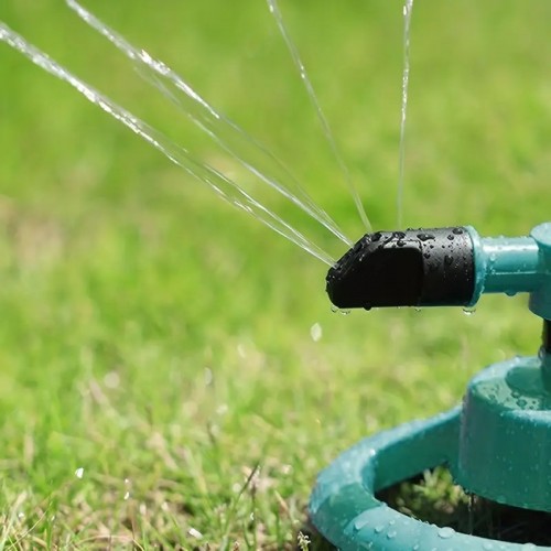 1pc, Garden Sprinkler 360° 3-Arm Rotating Automatic Lawn Water Nozzles System For Garden, Farm, Vegetable Field, Watering Equipment (Green)