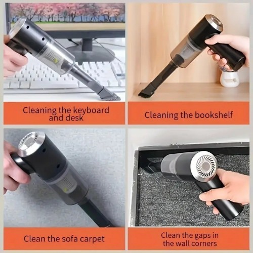 1pc Powerful Handheld Vacuum Cleaner, Small, Wireless, With Strong Suction For Home, Car, And Desktop Cleaning