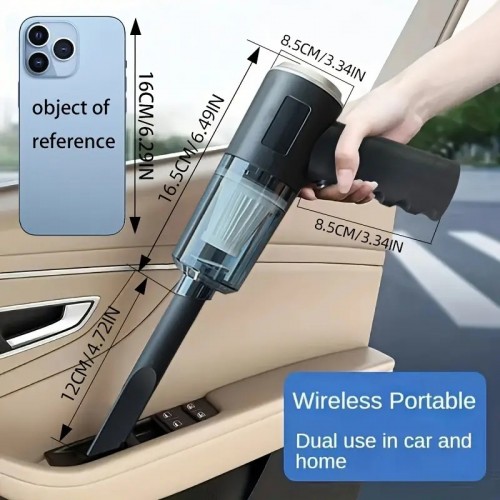 1pc Powerful Handheld Vacuum Cleaner, Small, Wireless, With Strong Suction For Home, Car, And Desktop Cleaning
