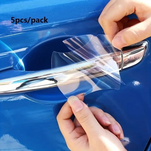 5pcs Universal Invisible Car Door Handle Scratches Automobile Shakes Protective Vinyl Protector Films Car Handle Protective