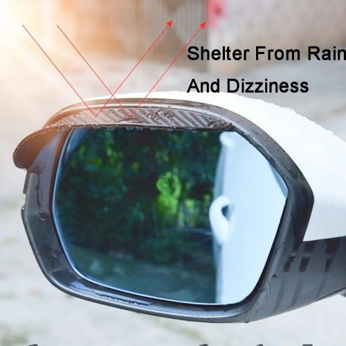2pcs Car Rearview Mirror Rain Cover, Rearview Mirror Rain Eyebrows, Thickened Carbon Fiber Texture, Rearview Mirror Rain Shield