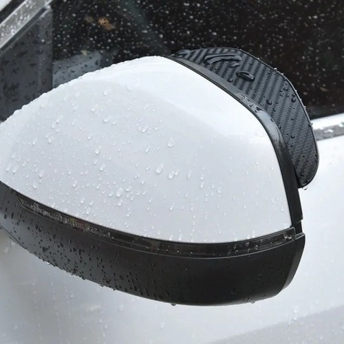 2pcs Car Rearview Mirror Rain Cover, Rearview Mirror Rain Eyebrows, Thickened Carbon Fiber Texture, Rearview Mirror Rain Shield