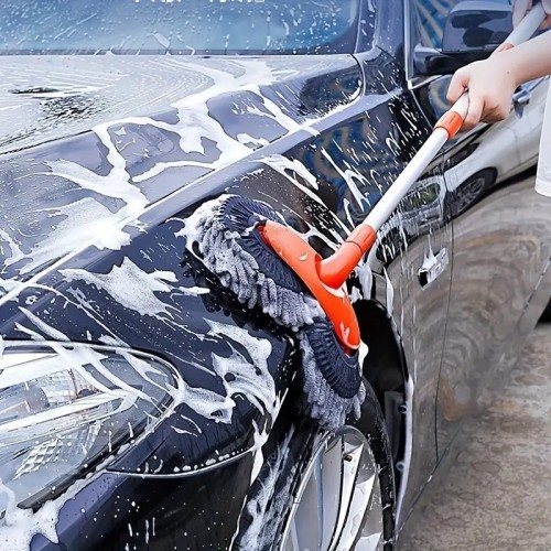 1pc Car Wash Mop/ Only 1 Replacement Head, Car Cleaning Kit, Dust Collector, Chenille Ultrafine Fiber Car Wash Brush Mop, Groove Design More In Line With The Body Curve, Scratch Free Cleaning Tool, Car Supplies, Cleaning Supplies