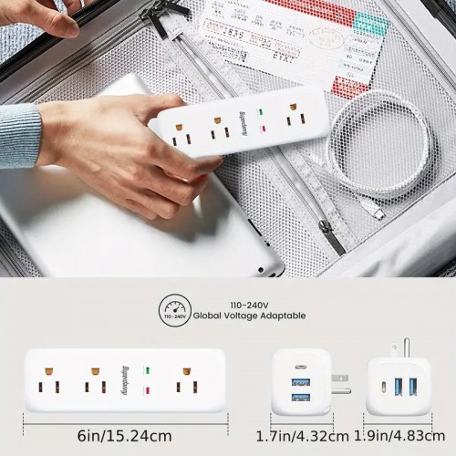 9 AC Outlets & 3 USB Wall Charger: 360° Rotating Plug Outlet Extender With Surge Protector - 4-Sided Swivel Wall Plug Extender For Home, Office & Travel
