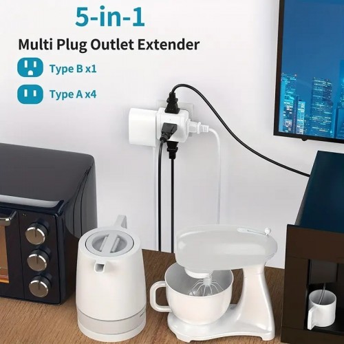 2 Pack Wall Outlet Extender 5 Way Outlet Splitter---MDL: SX560