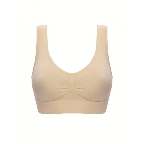 3pcs Wireless Sports Bras, Comfy & Breathable Running Workout Tank Bra, Women&#039;s Lingerie & Underwear