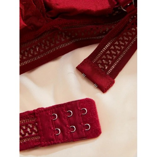 5pcs Contrast Lace Wireless Bras, Comfy & Breathable Scallop Trim Bra, Women&#039;s Lingerie & Underwear