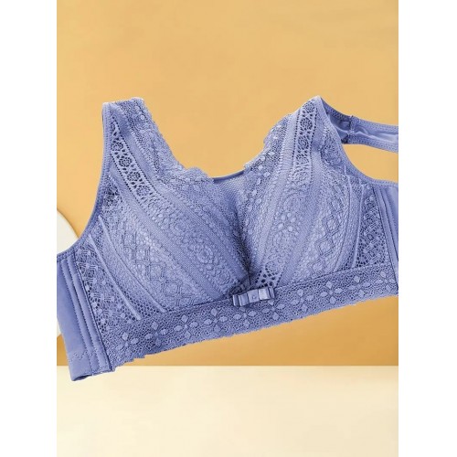 Elegant Lace Detail, Full Coverage Wireless Bra - Enjoy Comfort & Style with our Push-Up Women&#039;s Underwear