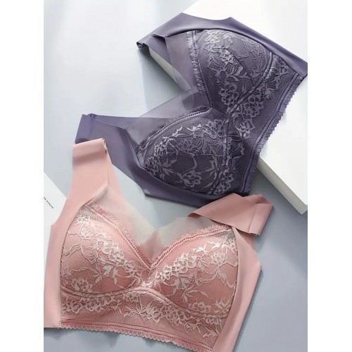 Wireless Full Coverage Bra: Comfy Push Up, Breathable, Soft & Stretchy Material, Stylish Mature Lingerie for Women&#039;s Daily Underwear
