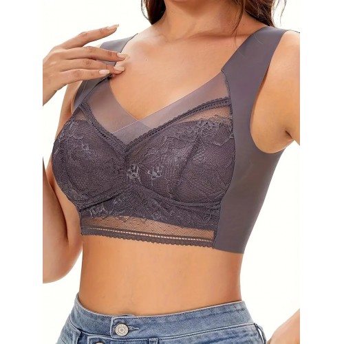 Wireless Full Coverage Bra: Comfy Push Up, Breathable, Soft & Stretchy Material, Stylish Mature Lingerie for Women&#039;s Daily Underwear